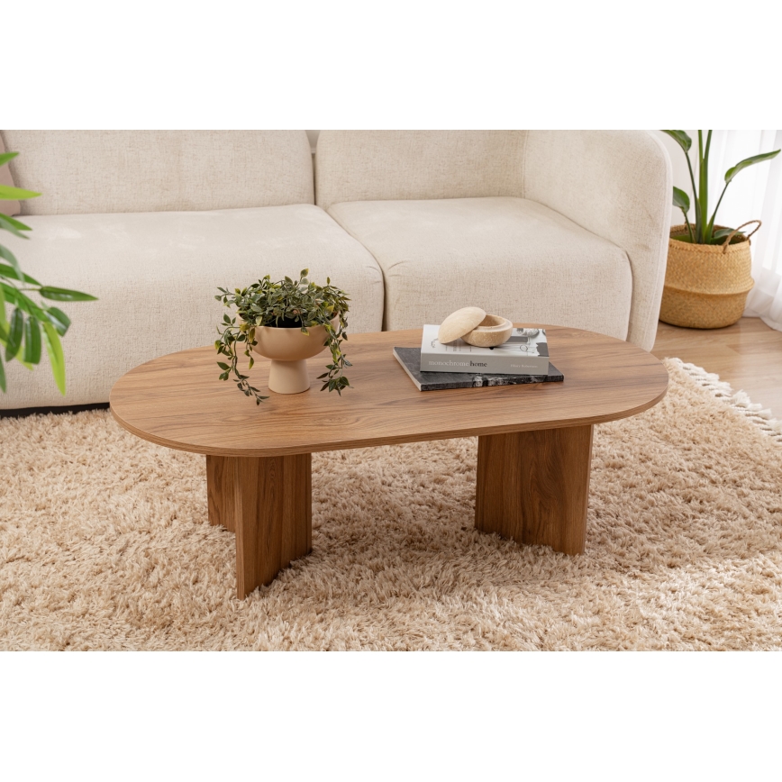 Klubska mizica OVAL 60x120 cm rjava