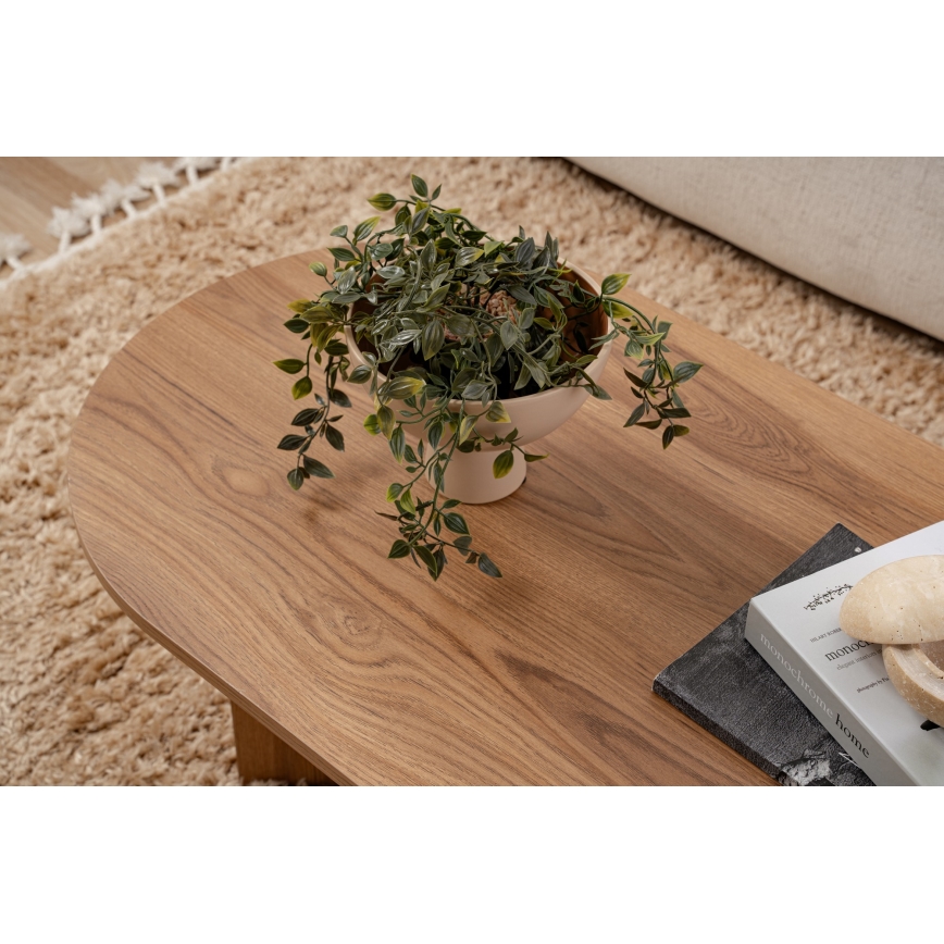 Klubska mizica OVAL 60x120 cm rjava