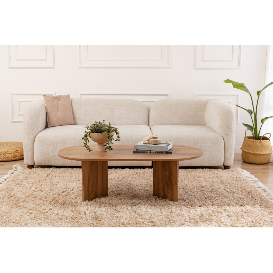 Klubska mizica OVAL 60x120 cm rjava