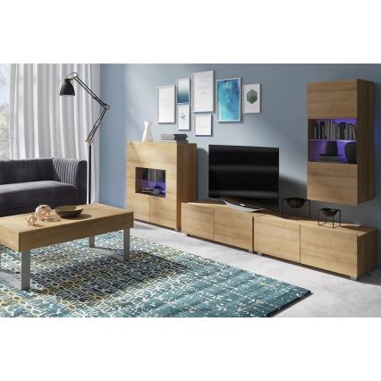 Klubska mizica PAVO 45x110 cm zlati hrast
