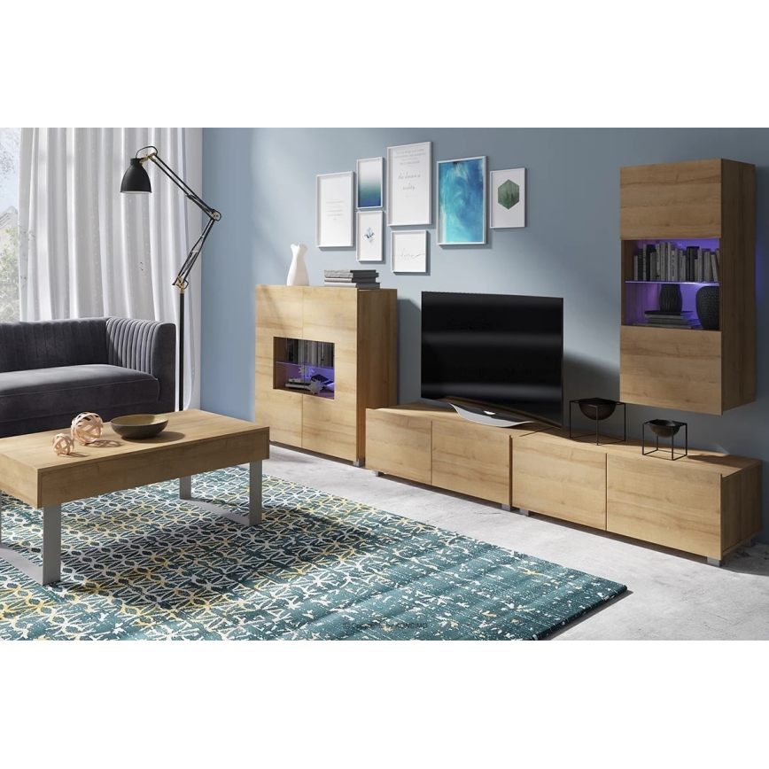 Klubska mizica PAVO 45x110 cm zlati hrast