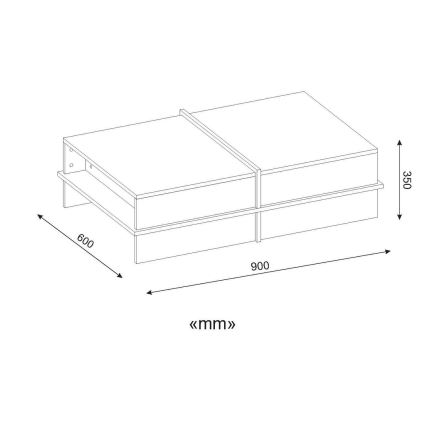 Klubska mizica PLUS 35x90 cm rjava/bela