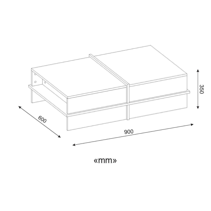 Klubska mizica PLUS 35x90 cm rjava/bela