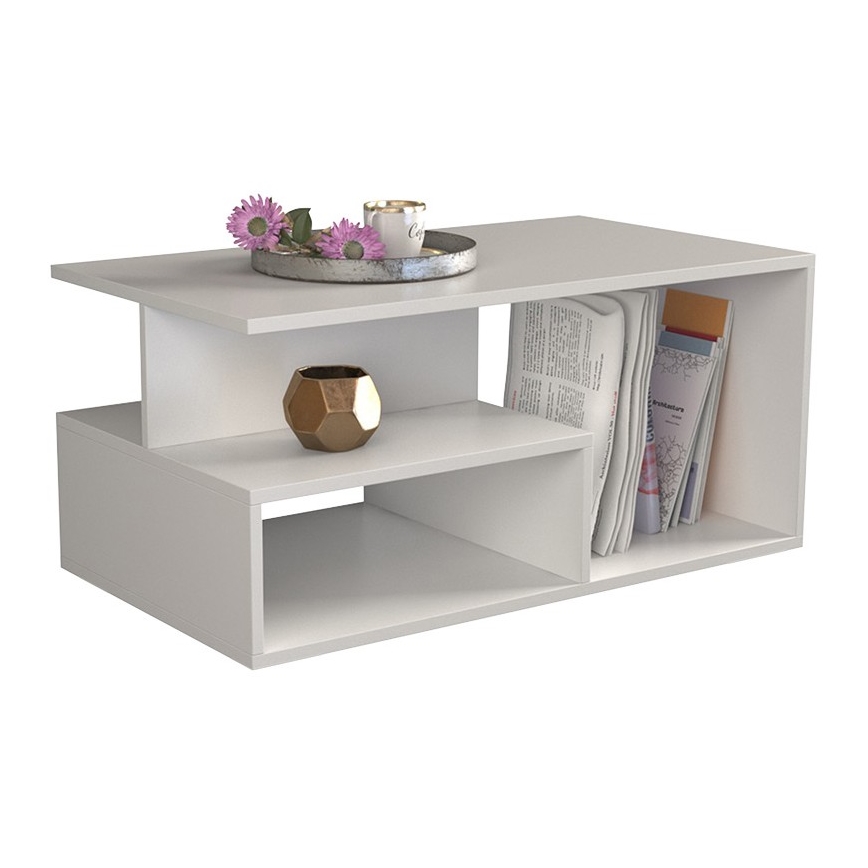 Klubska mizica PRIMA 43x90 cm bela