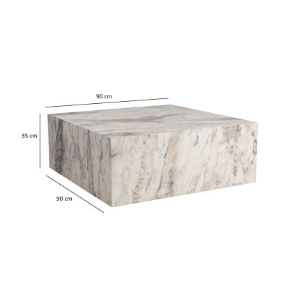 Klubska mizica PRIZMA 90x90 cm, marmor
