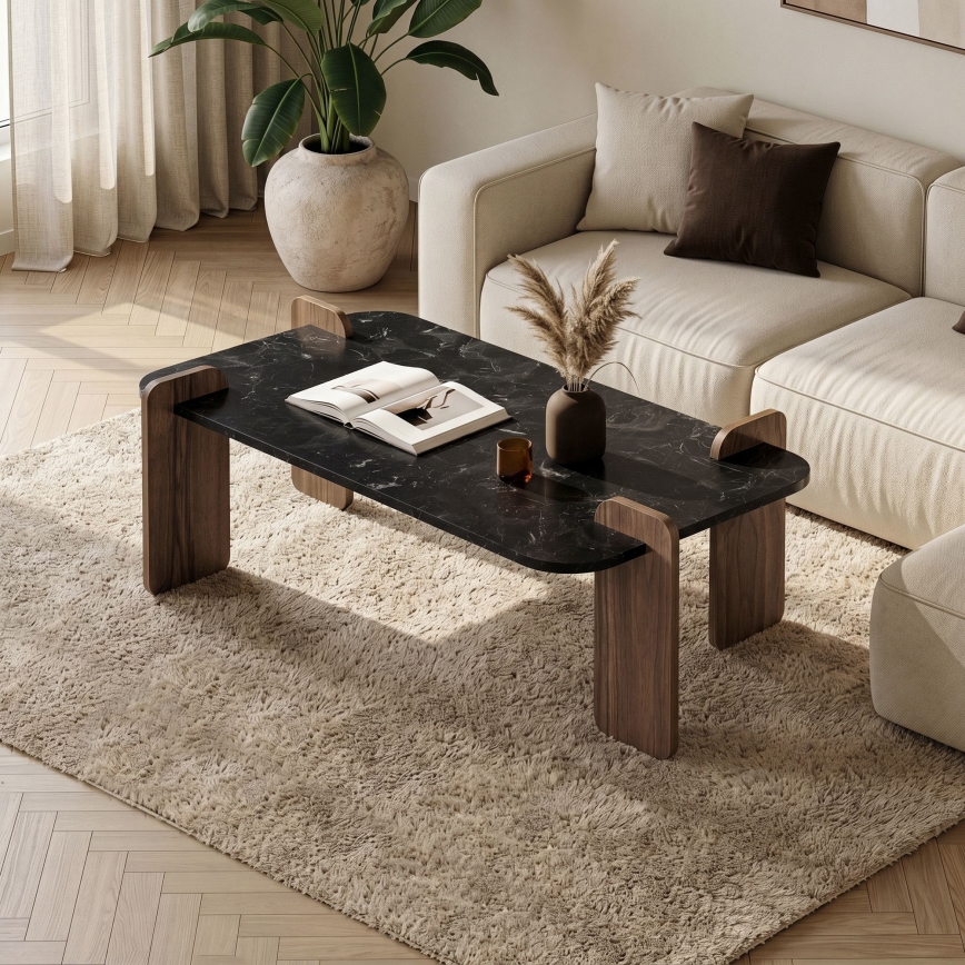 Klubska mizica PURO 120x60 cm oreh/črna