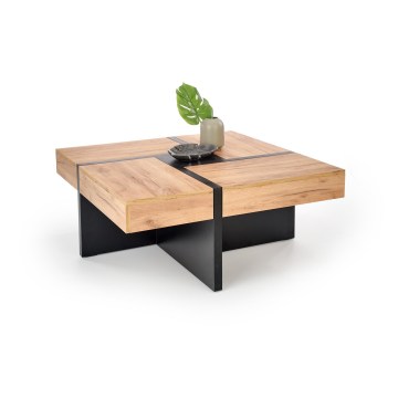 Klubska mizica RADIX 100x100 cm črna/rjava