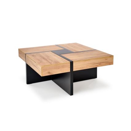 Klubska mizica RADIX 100x100 cm črna/rjava