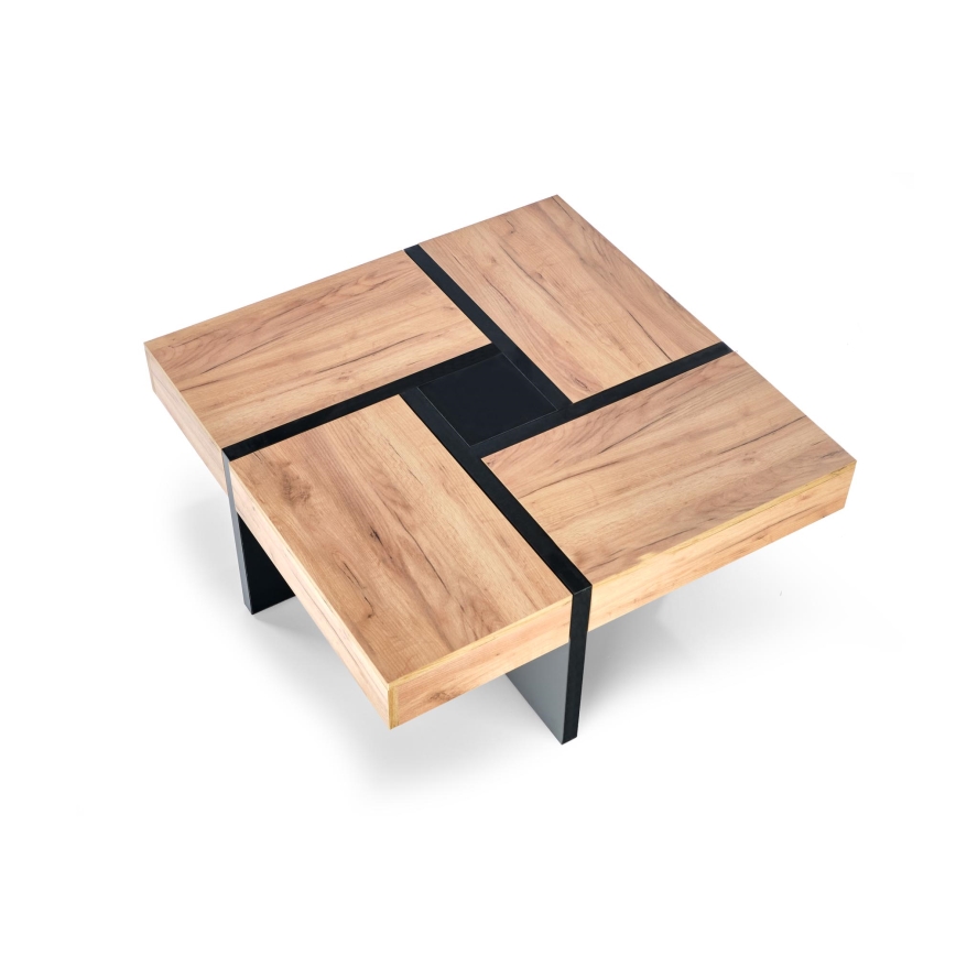 Klubska mizica RADIX 100x100 cm črna/rjava