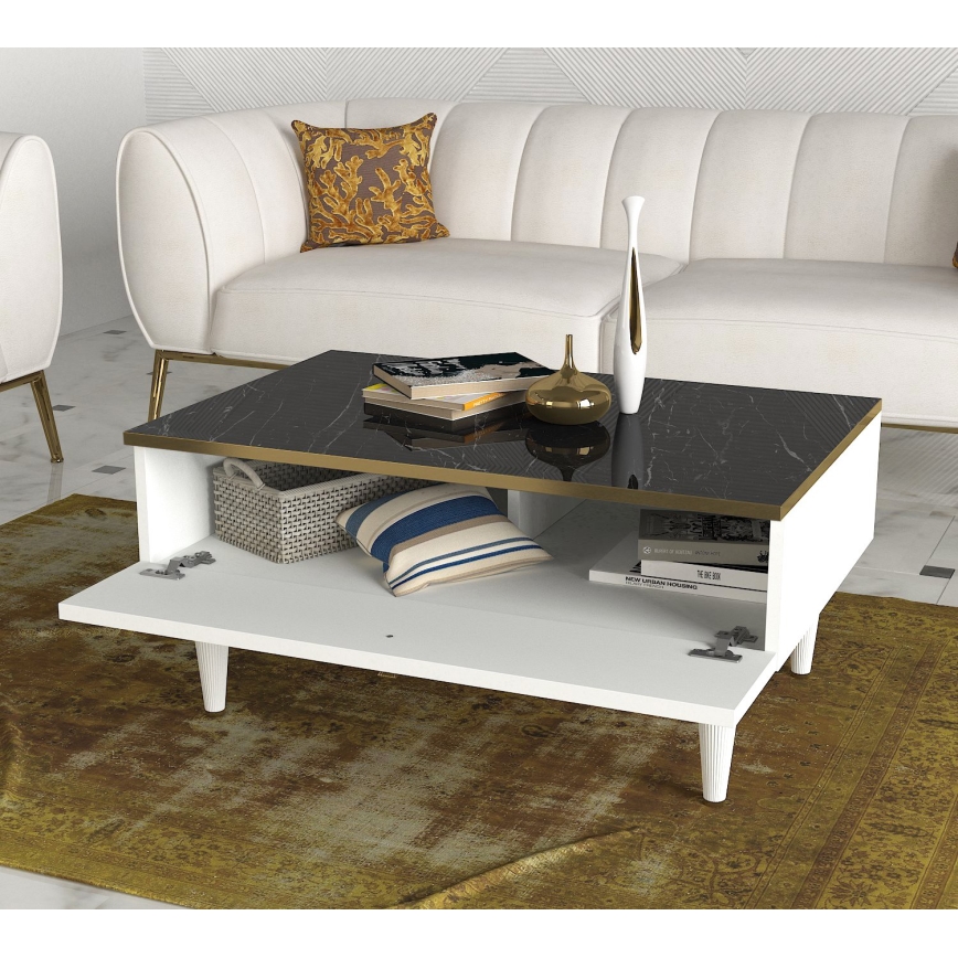 Klubska mizica RAVENNA 60x90 cm bela