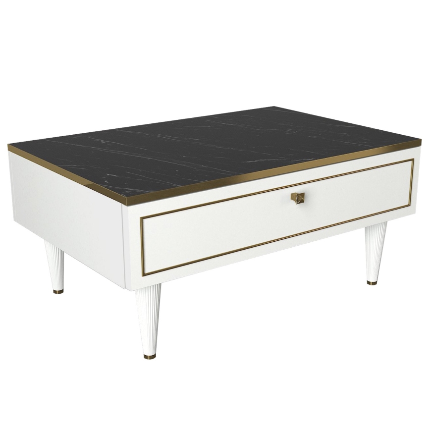 Klubska mizica RAVENNA 60x90 cm bela