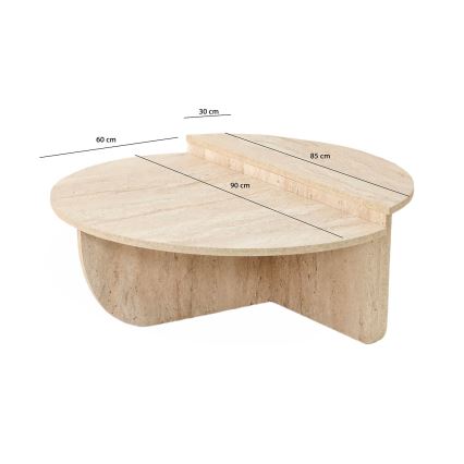 Klubska mizica REST, marmorni dekor, bež