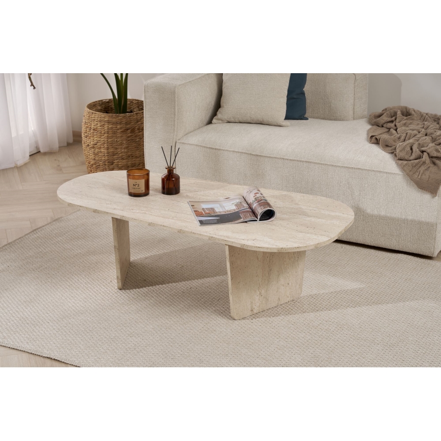 Klubska mizica ROND 130x65 cm bež