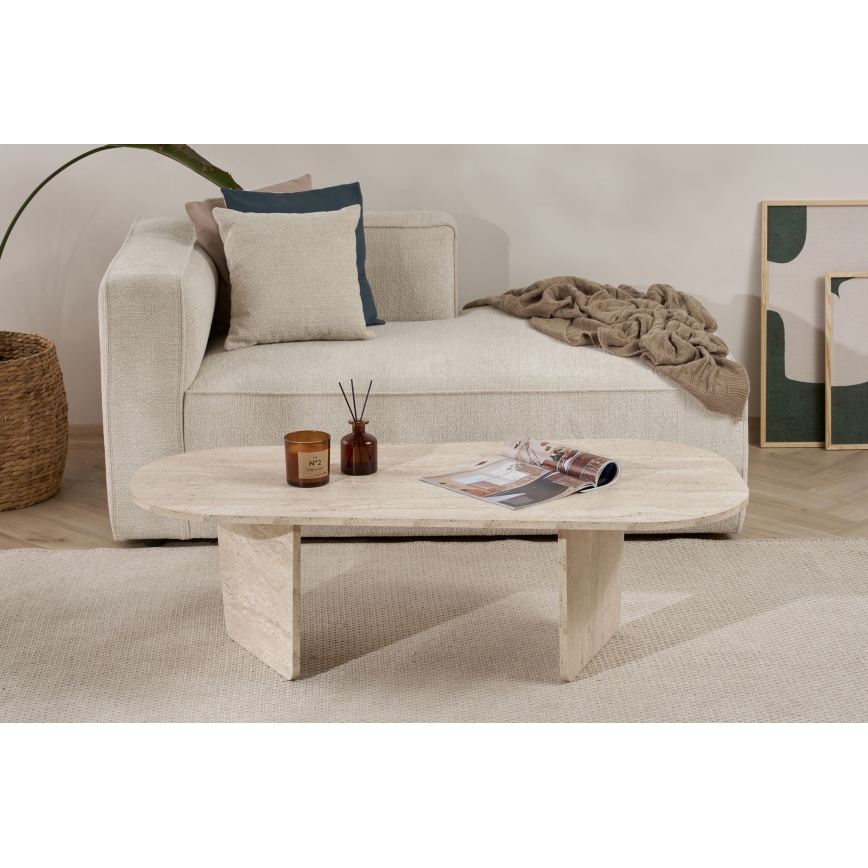 Klubska mizica ROND 130x65 cm bež
