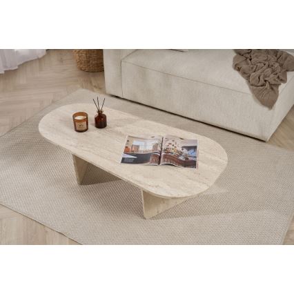 Klubska mizica ROND 130x65 cm bež