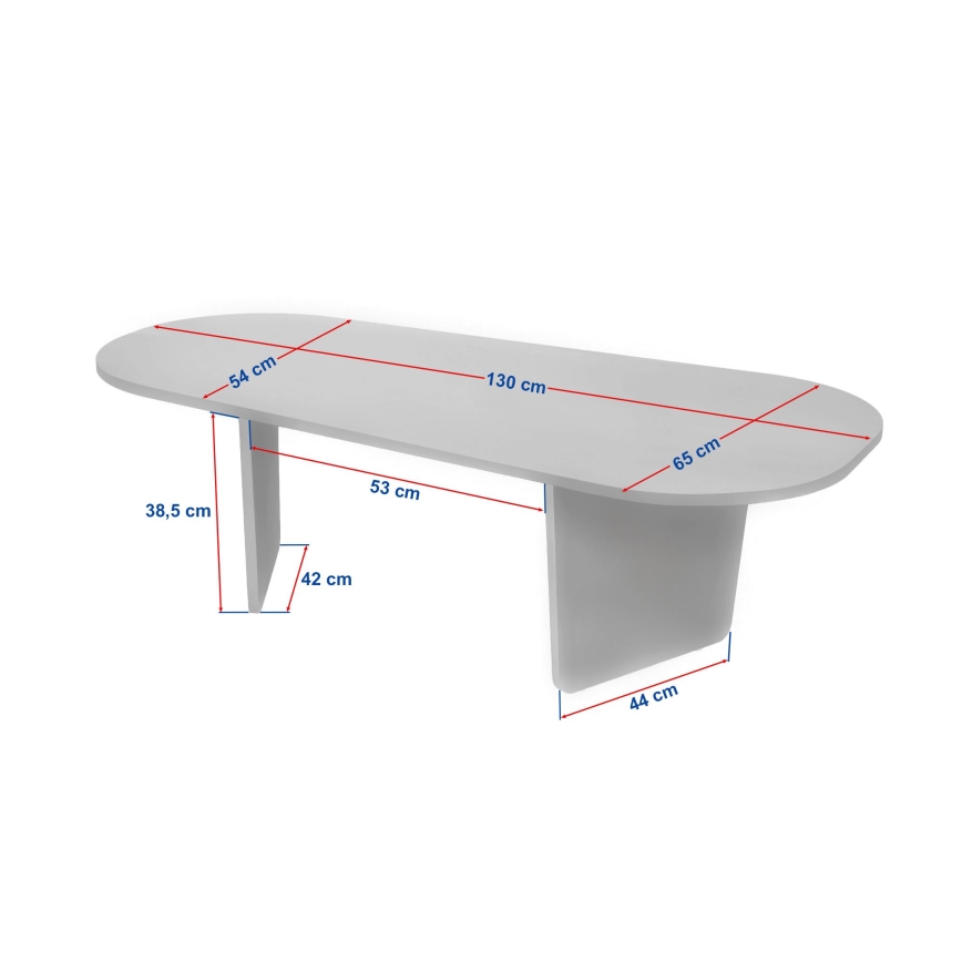 Klubska mizica ROND 130x65 cm bež