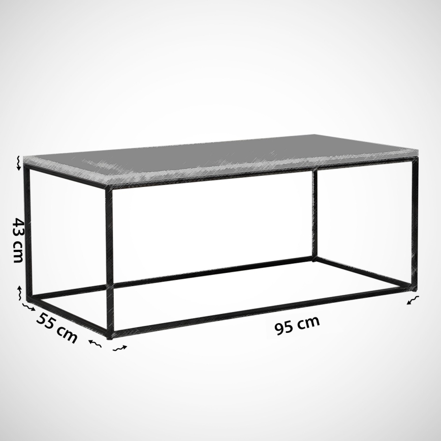 Klubska mizica ROYAL 43x95 cm črna