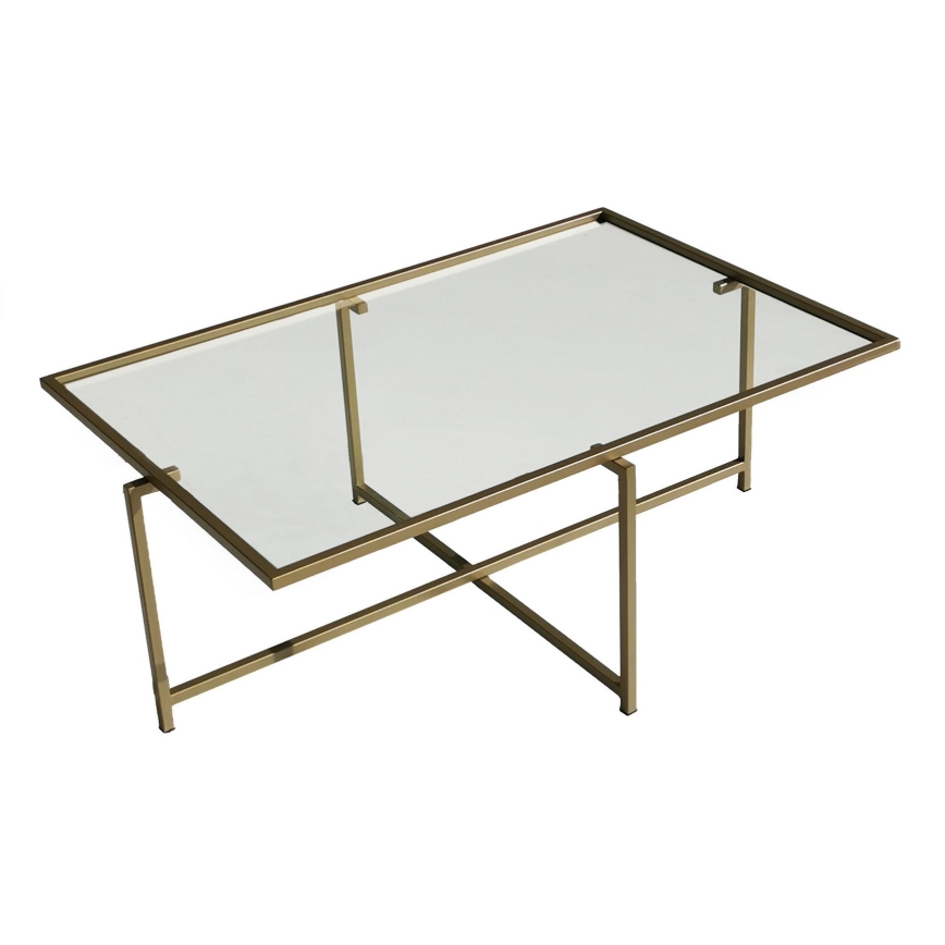 Klubska mizica SONCE 35x94 cm zlata/prozorna