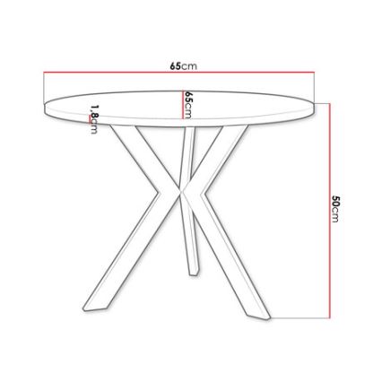 Klubska mizica STK 50x65 cm črna/zlat hrast