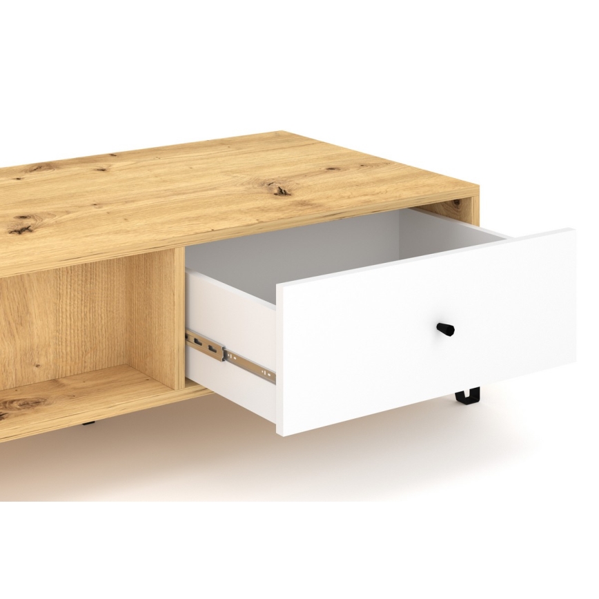 Klubska mizica SULA hrast artisan/bela