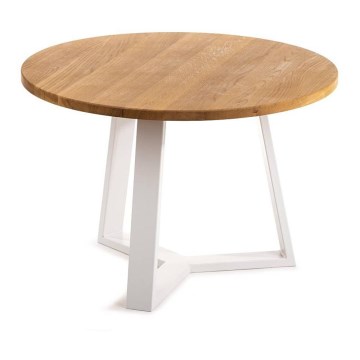 Klubska mizica TRILEG 48x70 cm bela/hrast