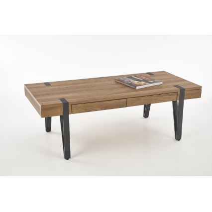 Klubska mizica TULUZA 41x120 cm zlat oreh/črna