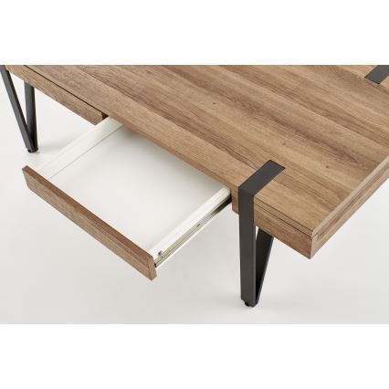 Klubska mizica TULUZA 41x120 cm zlat oreh/črna