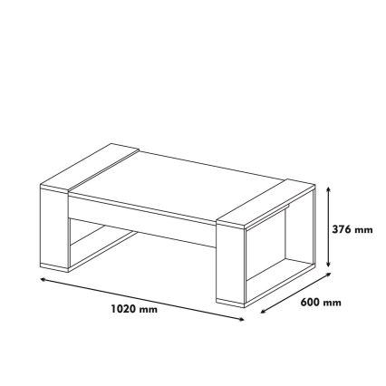 Klubska mizica VENUS 38x102 cm kremna/rjava