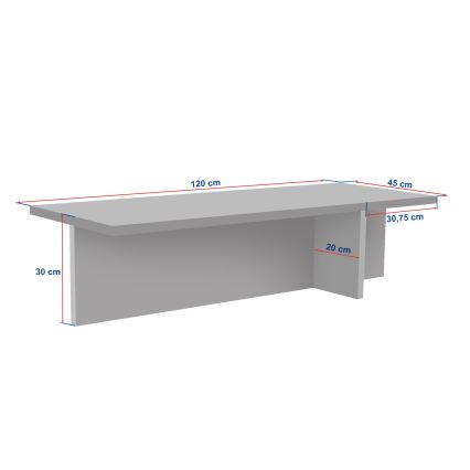 Klubska mizica VERUM 120x45 cm bež