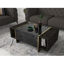 Klubska mizica VEYRON 37,3x103,8 cm črna/zlata