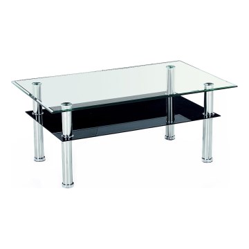 Klubska mizica YOLANDA 50x103 cm prozorna/sijajni krom