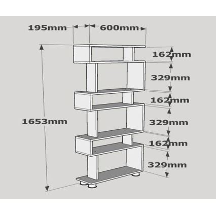 Knjižna omara BLOK 165x60 cm bela/rjava