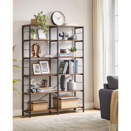 Knjižna omara NAVARO rjava/črna