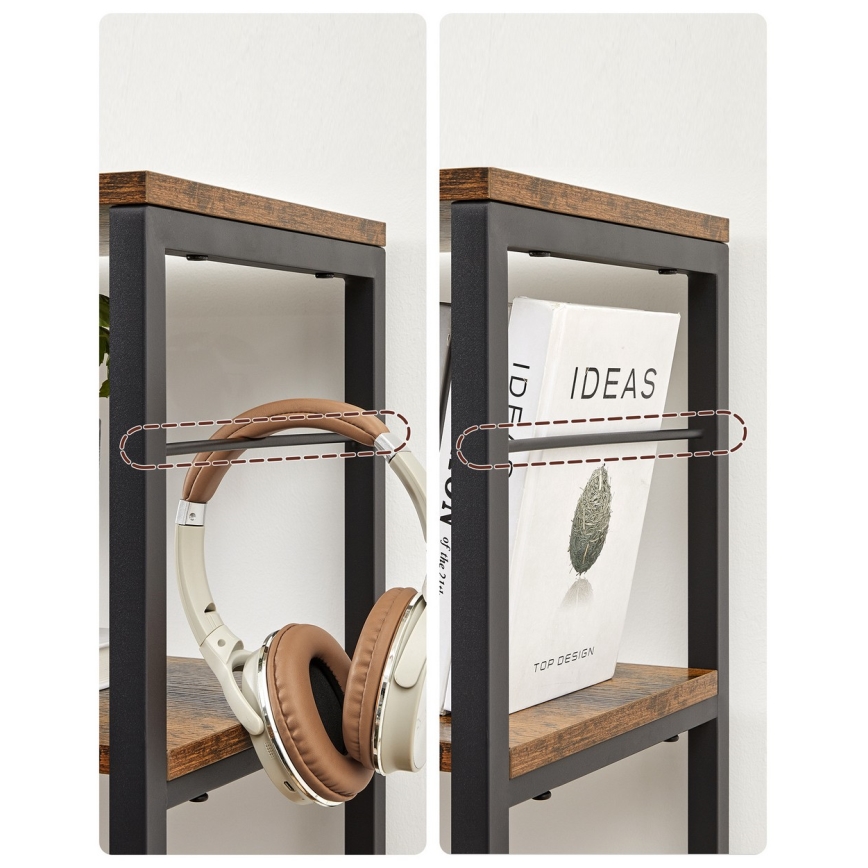 Knjižna omara NAVARO rjava/črna