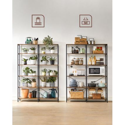 Knjižna omara NAVARO rjava/črna