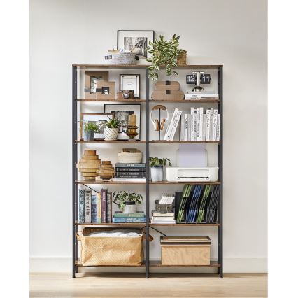 Knjižna omara NAVARO rjava/črna