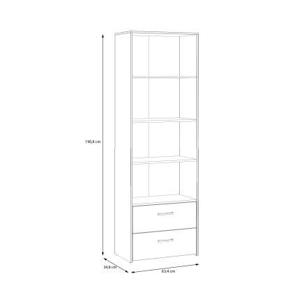 Knjižna omara URO hrast artisan/bela