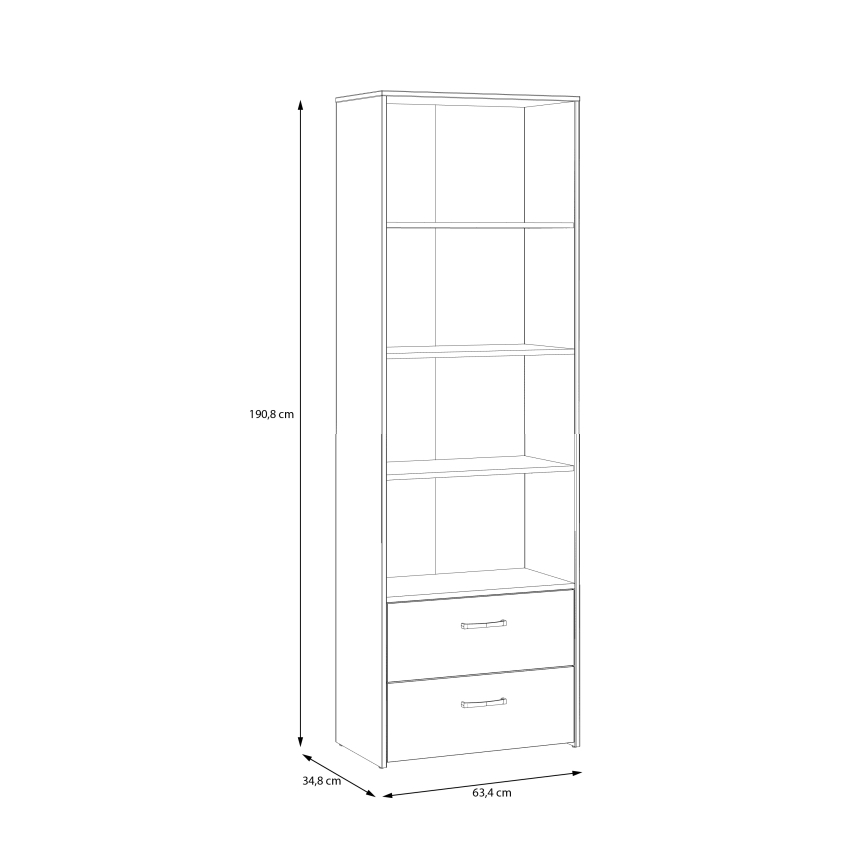 Knjižna omara URO hrast artisan/bela