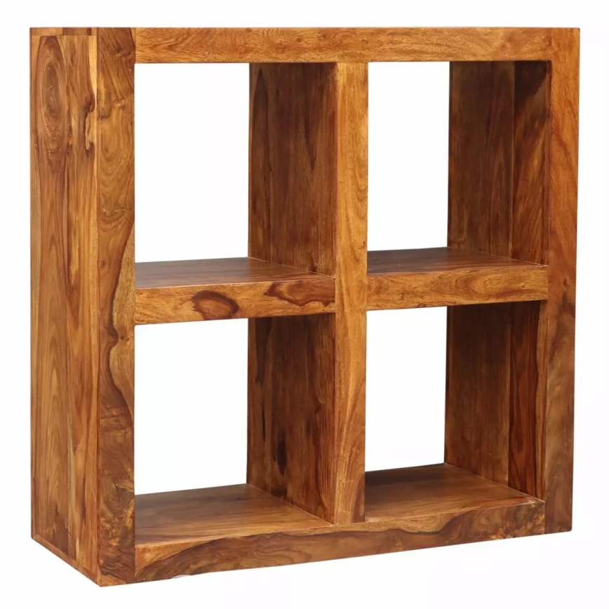 Knjižna polica GANI 90x90 cm masiven les/palisander