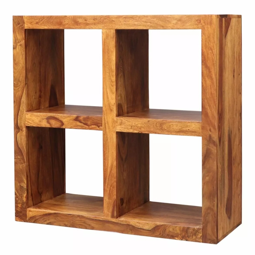 Knjižna polica GANI 90x90 cm masiven les/palisander