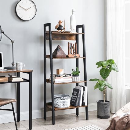 Knjižni regal NAVARO rjava/črna