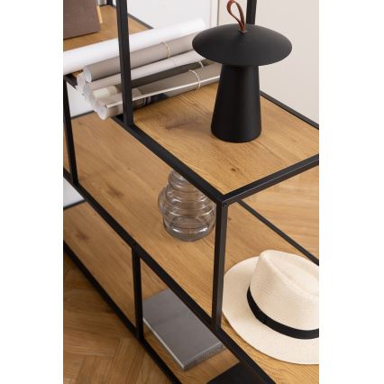 Knjižni regal SARON, hrast/črna