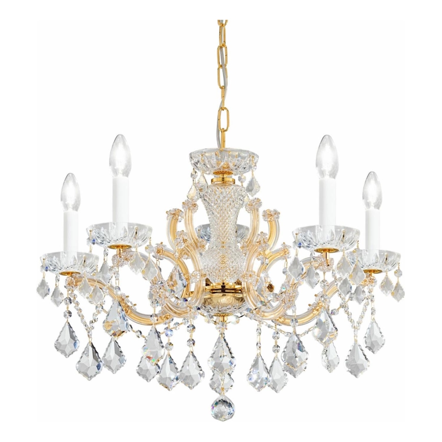 Kolarz 3149.85.3.KoT - Kristalni lestenec na verigi MARIA LOUISE 5xE14/40W/230V 24K zlata