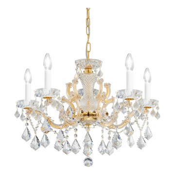 Kolarz 3149.85.3.KoT - Kristalni lestenec na verigi MARIA LOUISE 5xE14/40W/230V 24K zlato