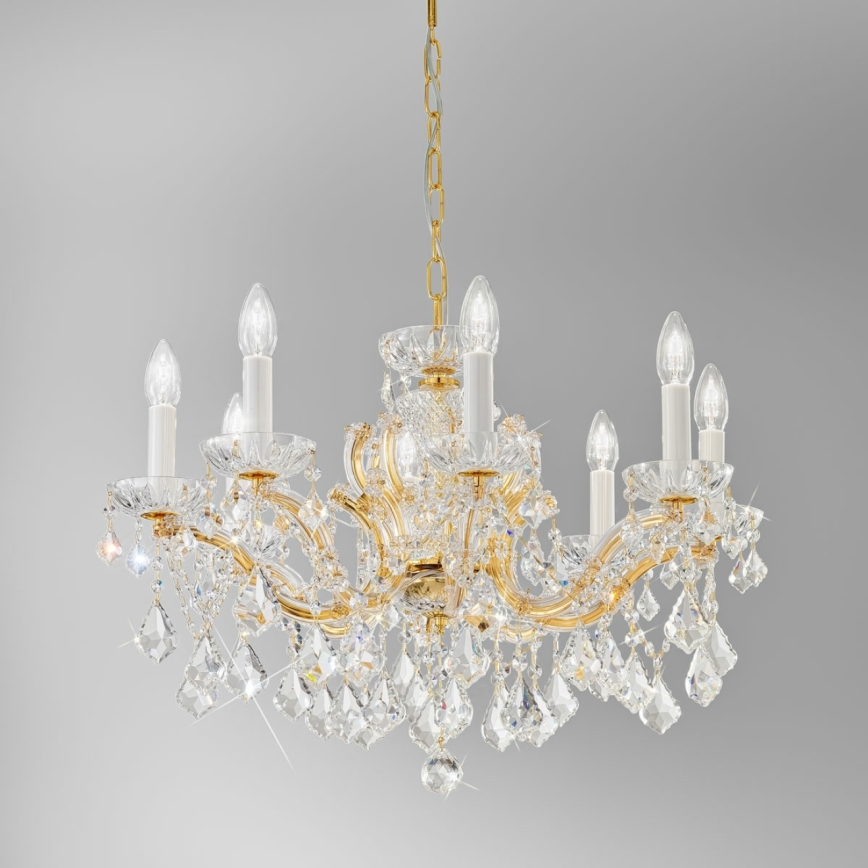 Kolarz 3149.88.3.KoT - Kristalni lestenec na verigi MARIA LOUISE 8xE14/40W/230V 24K zlata