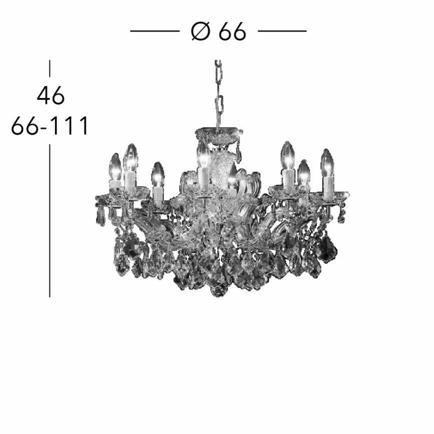 Kolarz 3149.88.3.KoT - Kristalni lestenec na verigi MARIA LOUISE 8xE14/40W/230V 24K zlata