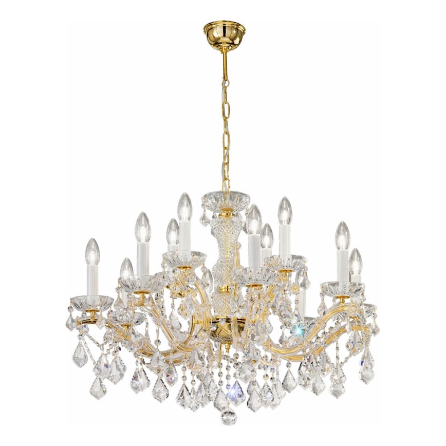 Kolarz 3149.88+4.3.KoT - Kristalni lestenec na verigi MARIA LOUISE 12xE14/40W/230V 24K zlato