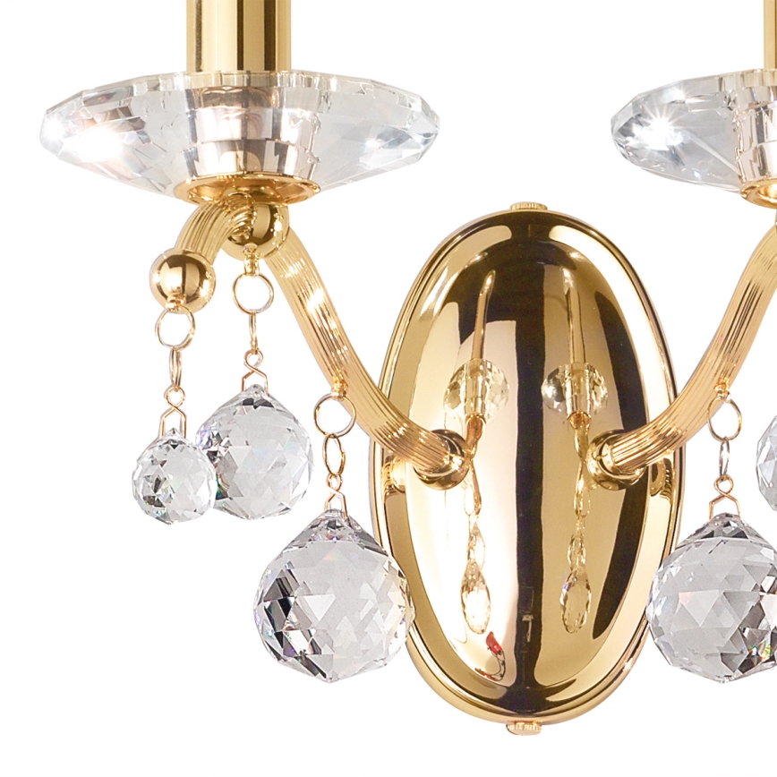 Kolarz 3234.62.3.KoT - Kristalna stenska svetilka CARMEN 2xE14/60W/230V 24K zlato