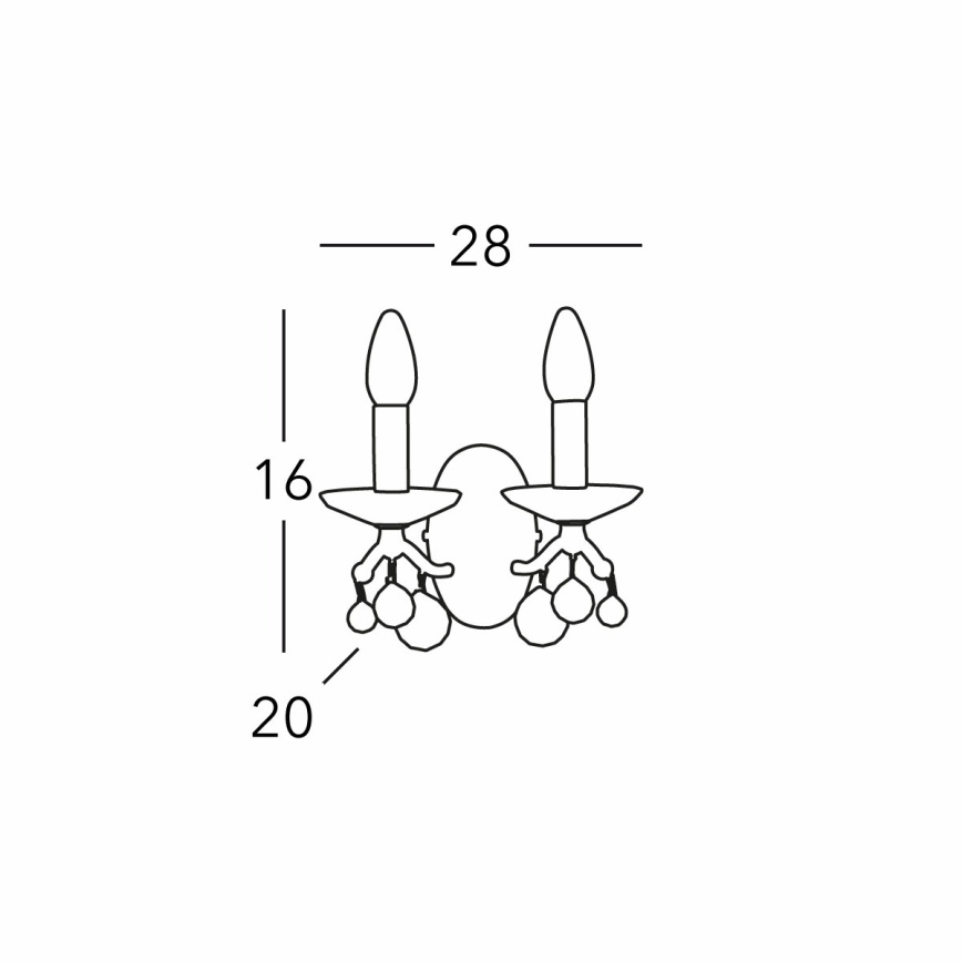 Kolarz 3234.62.3.KoT - Kristalna stenska svetilka CARMEN 2xE14/60W/230V 24K zlato