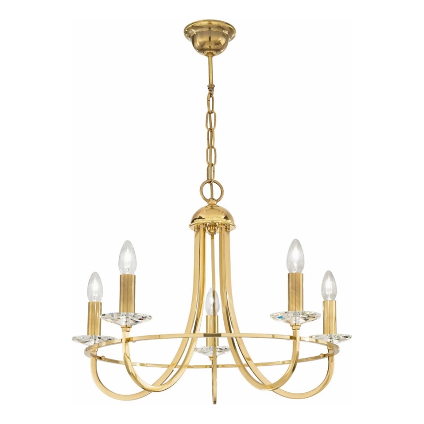 Kolarz 330.85.8C - Kristalni lestenec na verigi IMPERIAL 5xE14/60W/230V zlata